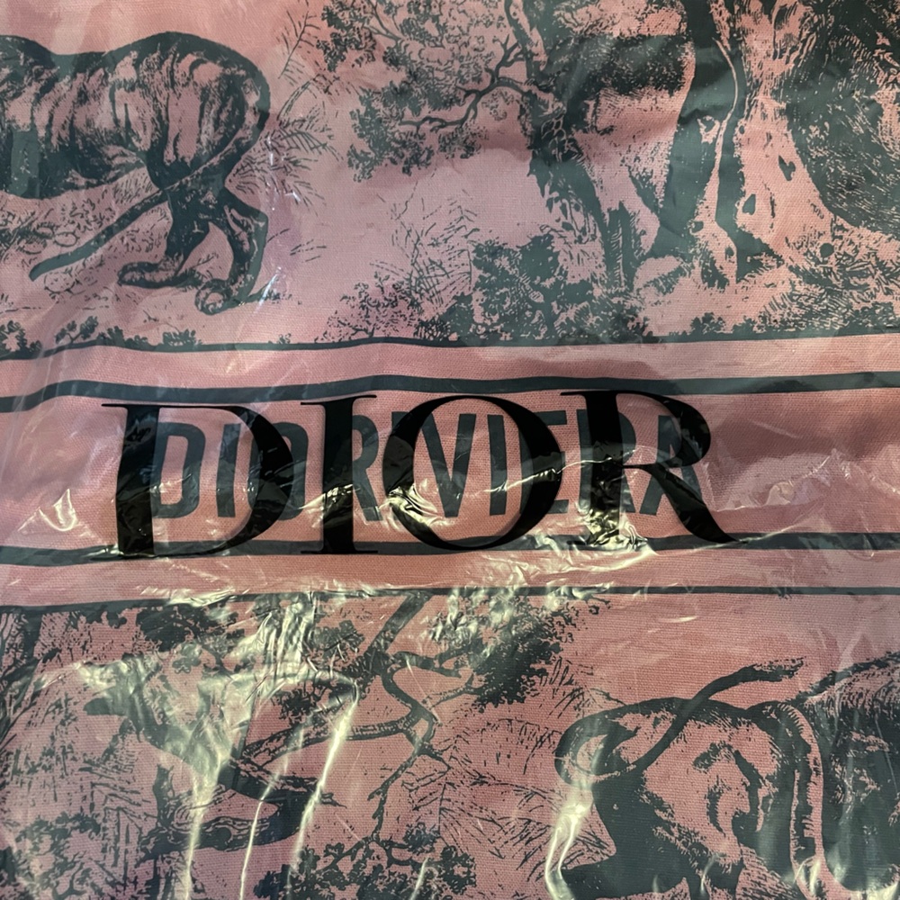 Authentic new Christian Dior Dioriviera pink Cloth Linen Tote Bag